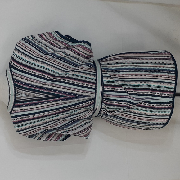 Masoni Tweed striped blouse blue pink size 46 us size 6 - Picture 5 of 9